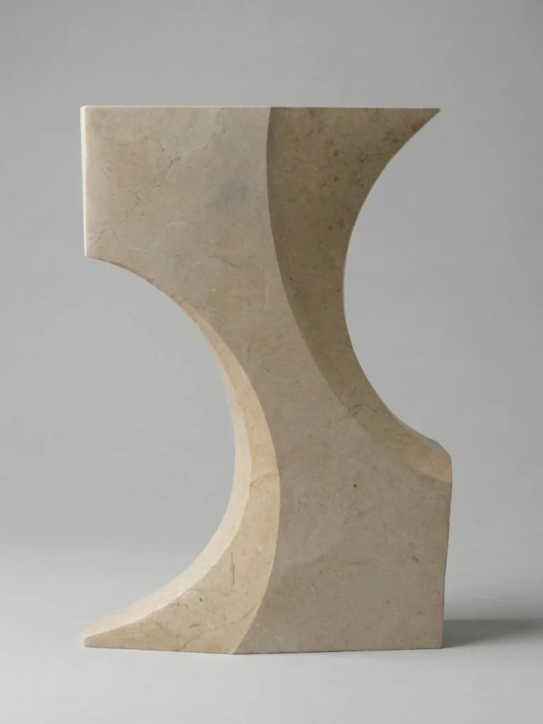Arquitectura Del Vacío N.1, escultura en mármol crema marfil de David Gómez