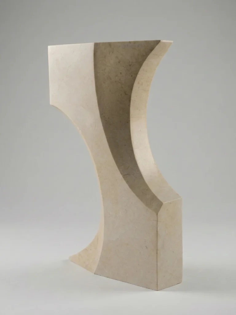Arquitectura Del Vacío N.1, escultura en mármol crema marfil de David Gómez (vista 5)