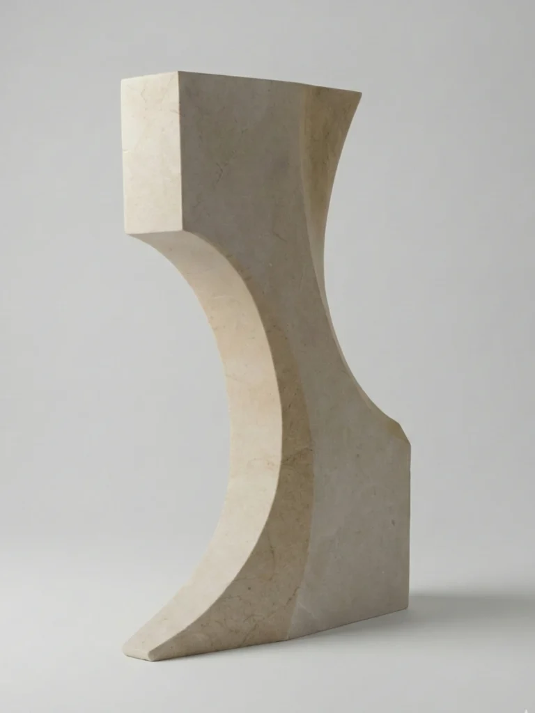 Arquitectura Del Vacío N.1, escultura en mármol crema marfil de David Gómez (vista 2)
