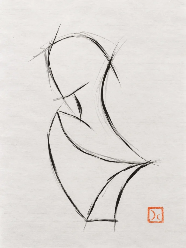 Eco 1, boceto de la serie Ecos de David Gómez, vista frontal