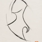 Eco 3, boceto en tinta china de David Gómez con su sello
